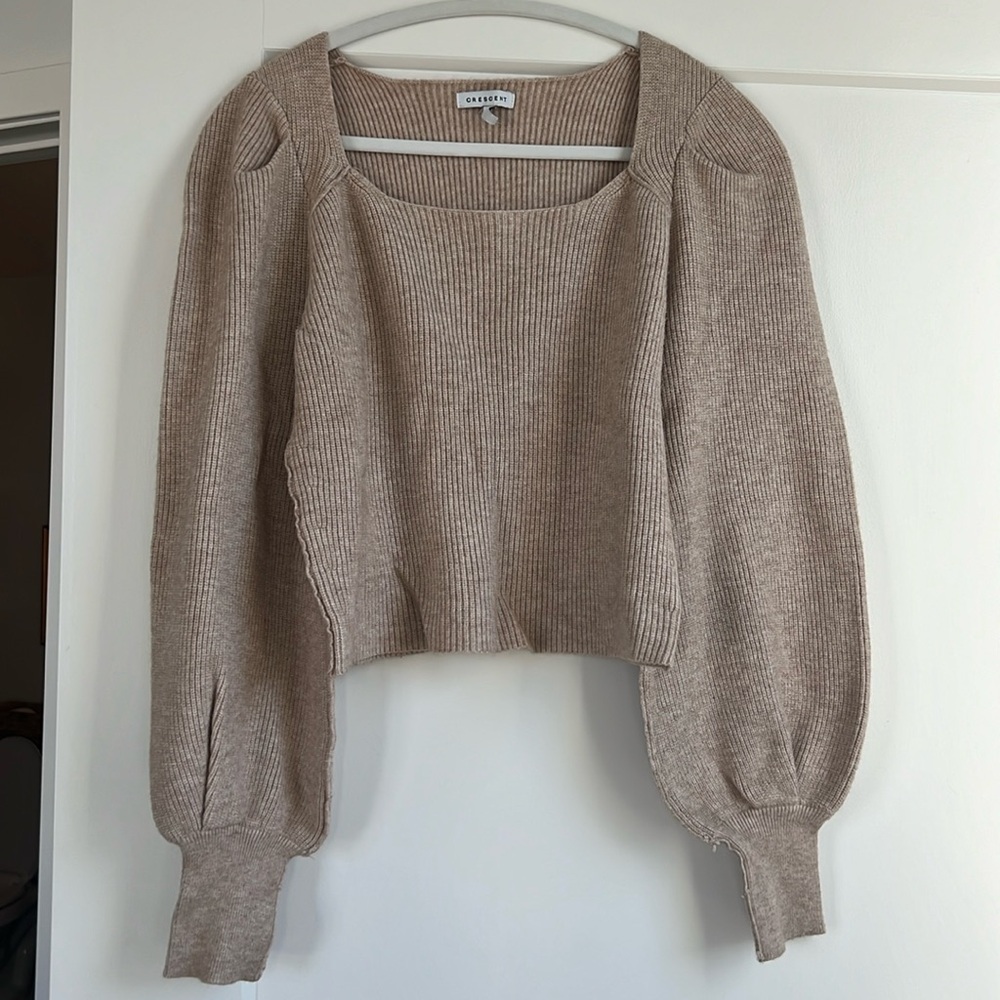 Cozy tan knit sweater